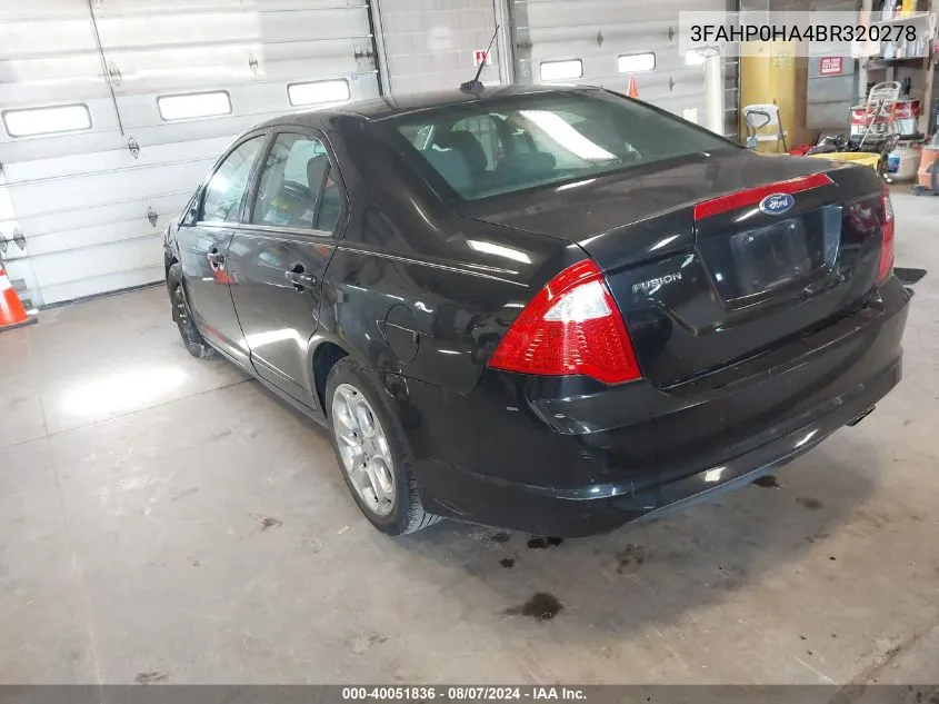 3FAHP0HA4BR320278 2011 Ford Fusion Se