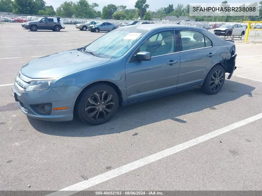 2011 Ford Fusion Se VIN: 3FAHP0HA5BR238088 Lot: 40052183