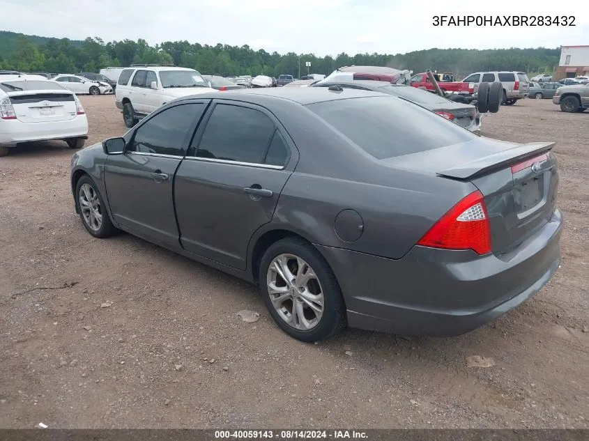 2011 Ford Fusion Se VIN: 3FAHP0HAXBR283432 Lot: 40059143