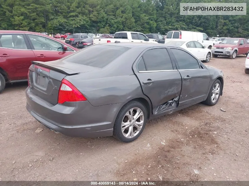 2011 Ford Fusion Se VIN: 3FAHP0HAXBR283432 Lot: 40059143