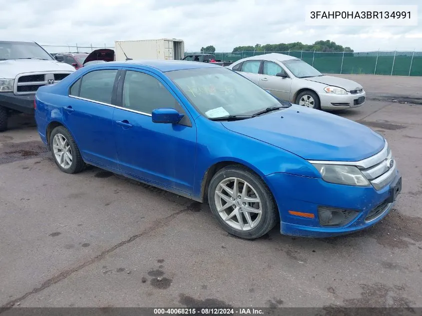 2011 Ford Fusion Se VIN: 3FAHP0HA3BR134991 Lot: 40068215