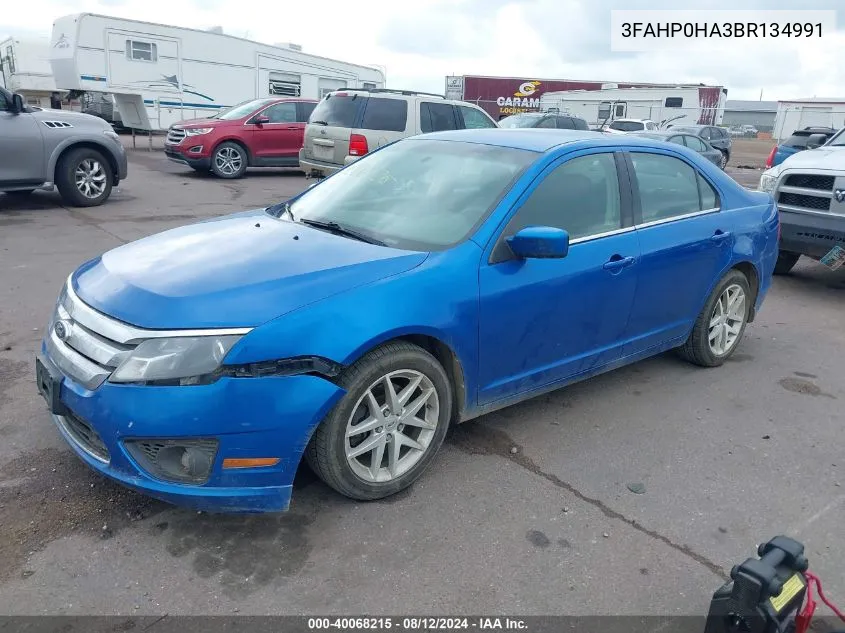 2011 Ford Fusion Se VIN: 3FAHP0HA3BR134991 Lot: 40068215