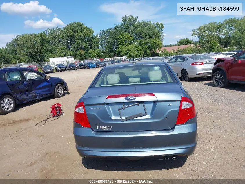 3FAHP0HA0BR184599 2011 Ford Fusion Se