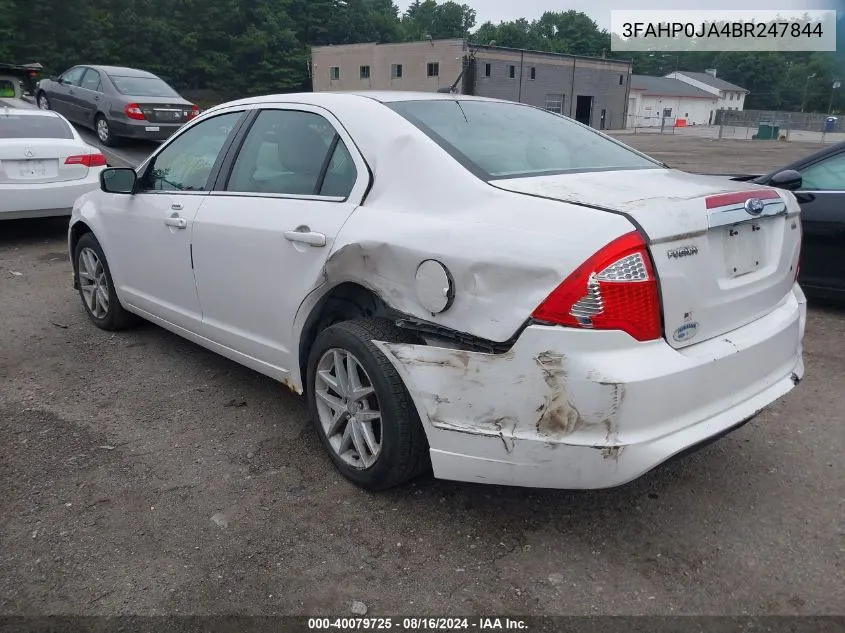 2011 Ford Fusion Sel VIN: 3FAHP0JA4BR247844 Lot: 40079725