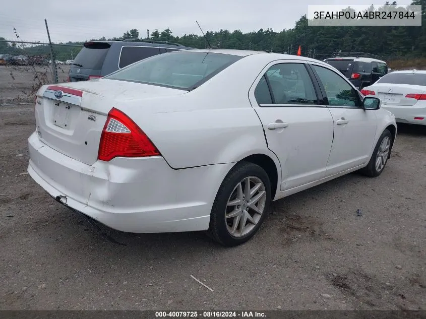 2011 Ford Fusion Sel VIN: 3FAHP0JA4BR247844 Lot: 40079725