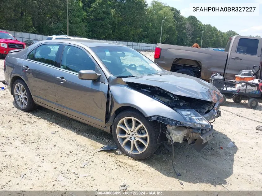 2011 Ford Fusion Se VIN: 3FAHP0HA0BR327227 Lot: 40086499