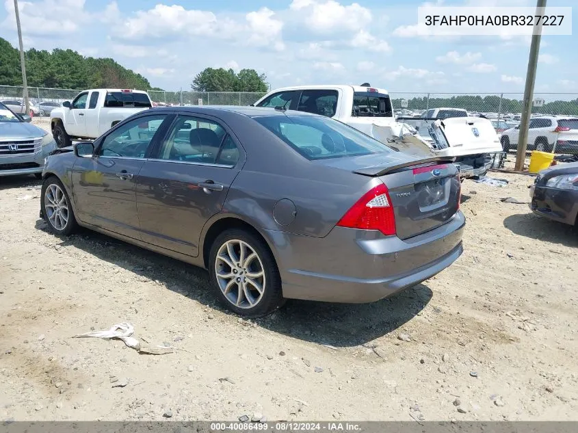 2011 Ford Fusion Se VIN: 3FAHP0HA0BR327227 Lot: 40086499