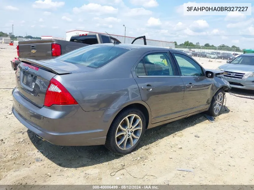 2011 Ford Fusion Se VIN: 3FAHP0HA0BR327227 Lot: 40086499