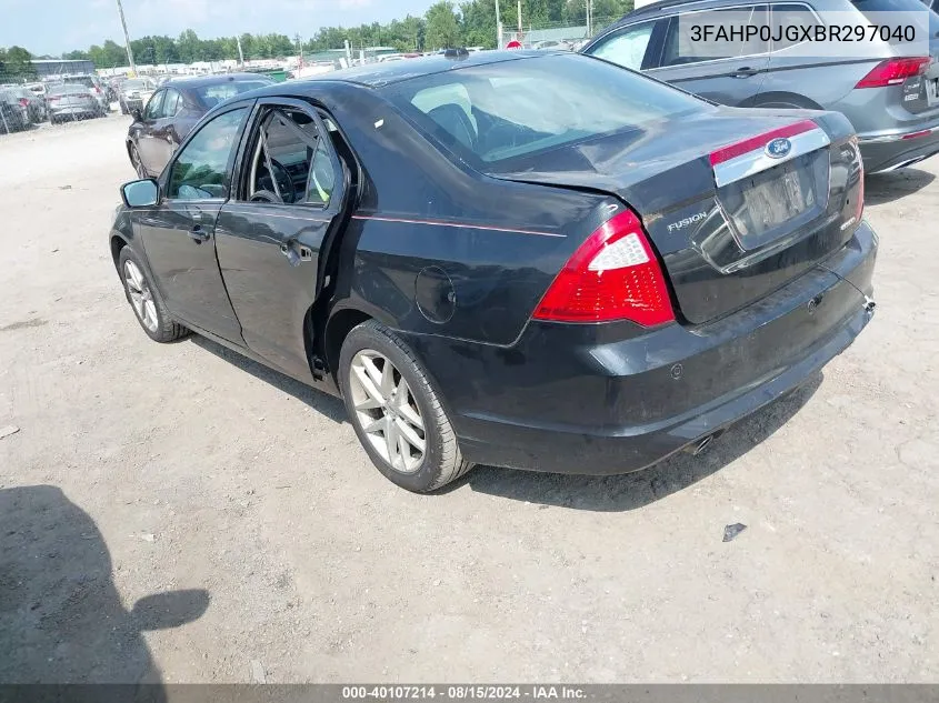 2011 Ford Fusion Sel VIN: 3FAHP0JGXBR297040 Lot: 40107214