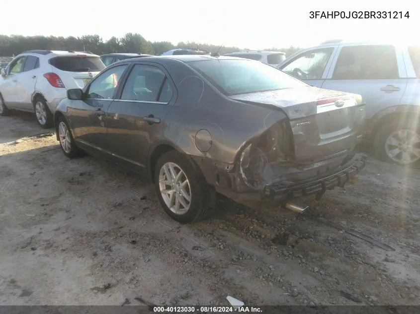 3FAHP0JG2BR331214 2011 Ford Fusion Sel