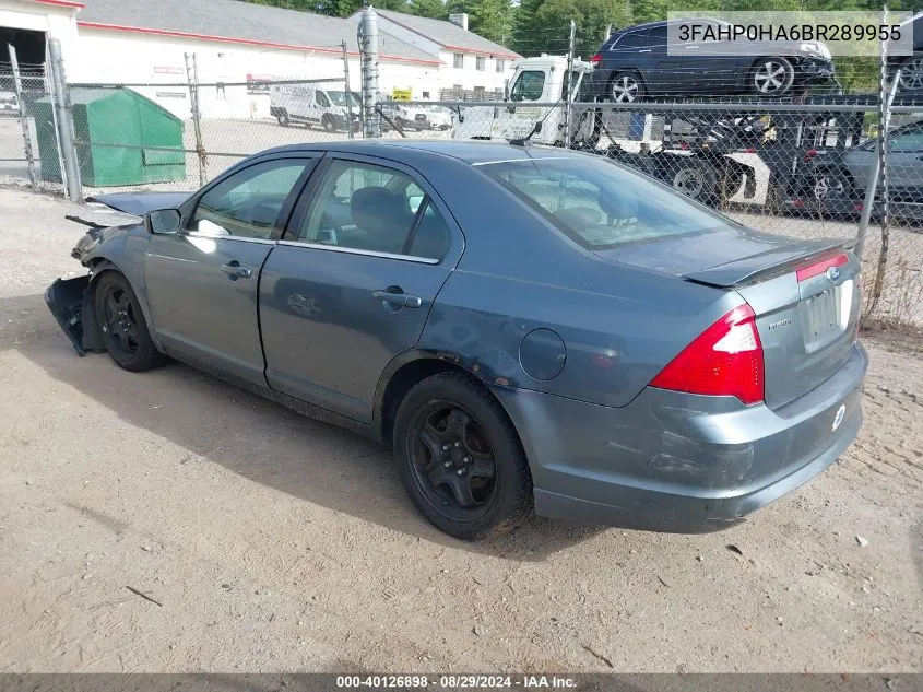 2011 Ford Fusion Se VIN: 3FAHP0HA6BR289955 Lot: 40126898