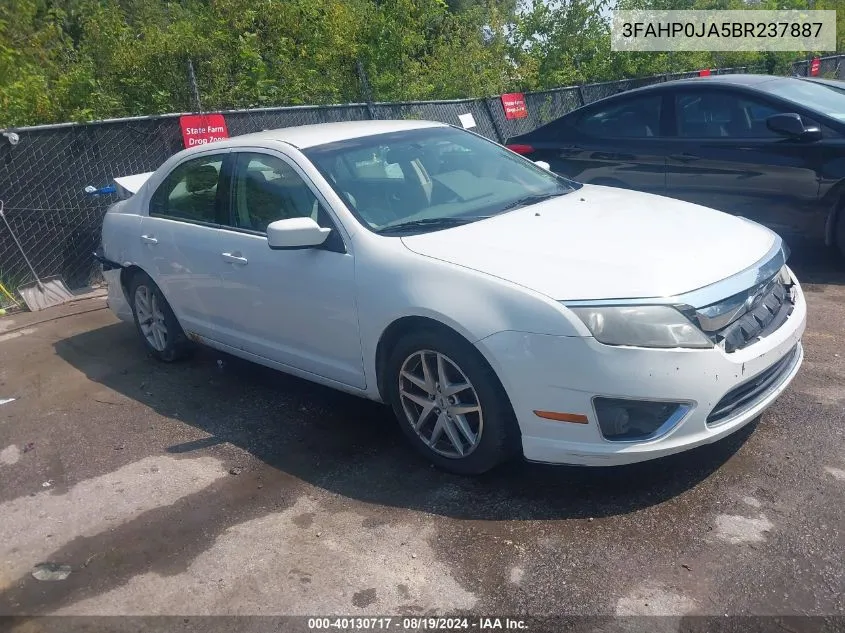 2011 Ford Fusion Sel VIN: 3FAHP0JA5BR237887 Lot: 40130717