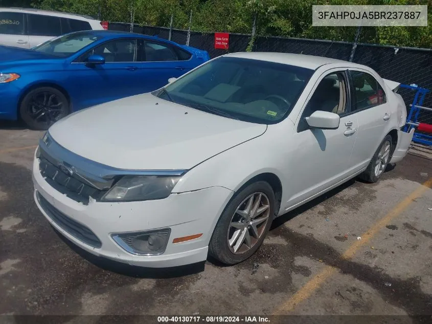 2011 Ford Fusion Sel VIN: 3FAHP0JA5BR237887 Lot: 40130717