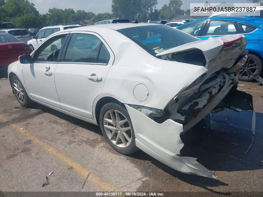 2011 Ford Fusion Sel VIN: 3FAHP0JA5BR237887 Lot: 40130717