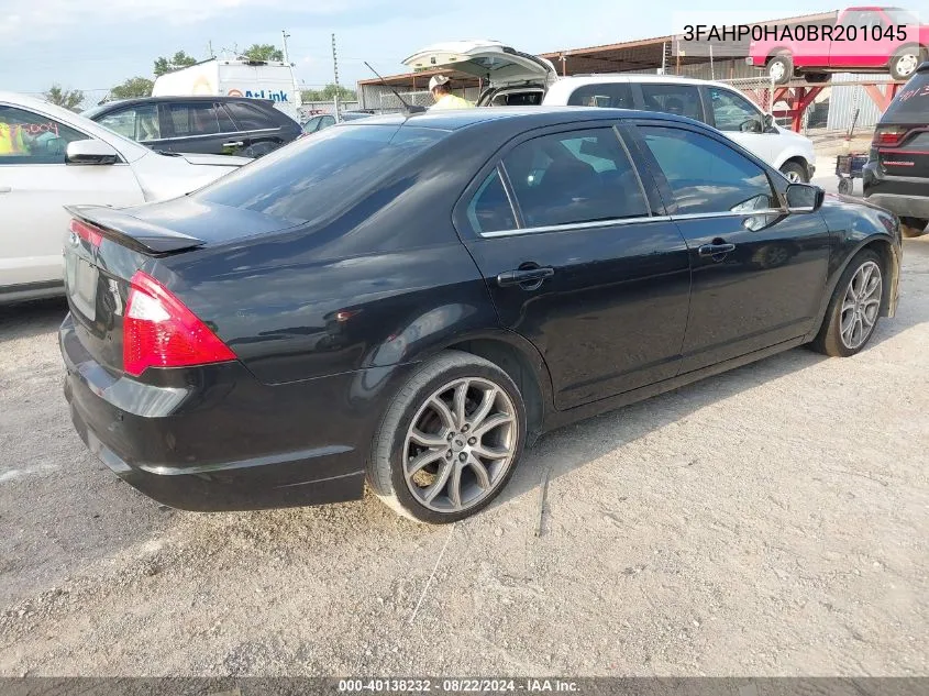 2011 Ford Fusion Se VIN: 3FAHP0HA0BR201045 Lot: 40138232