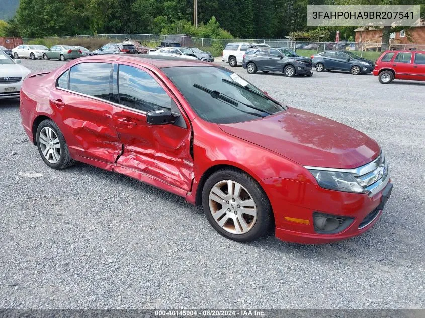 2011 Ford Fusion Se VIN: 3FAHP0HA9BR207541 Lot: 40145904