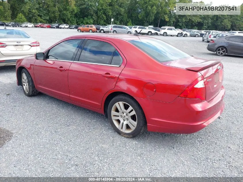 2011 Ford Fusion Se VIN: 3FAHP0HA9BR207541 Lot: 40145904