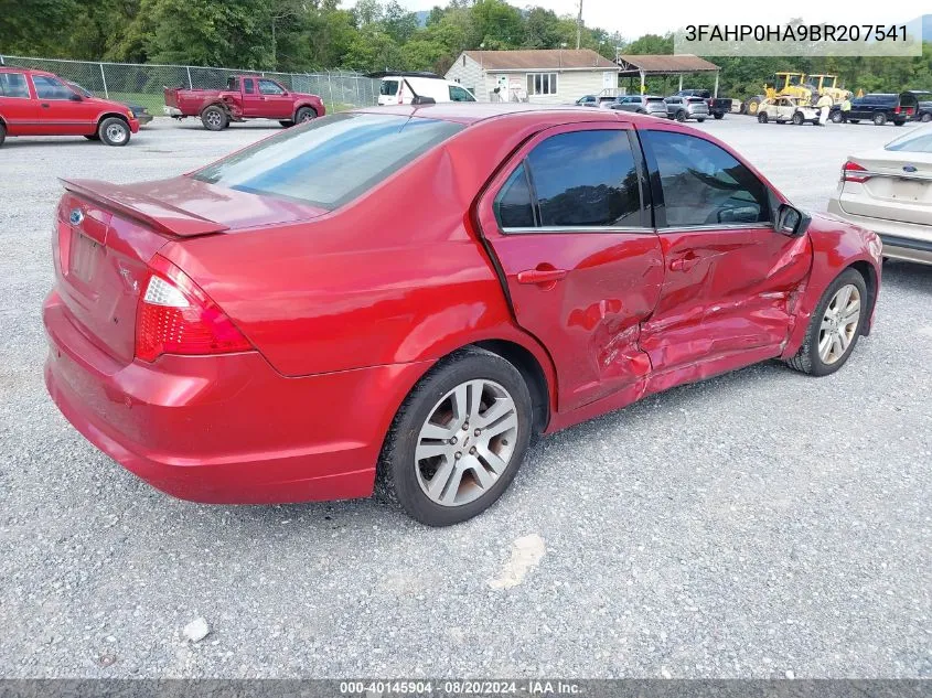 2011 Ford Fusion Se VIN: 3FAHP0HA9BR207541 Lot: 40145904