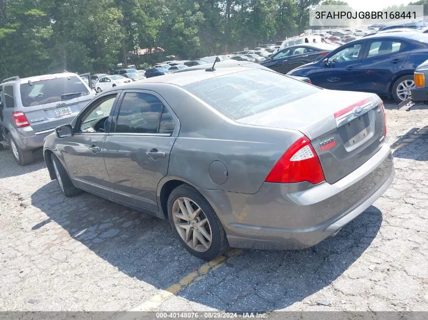 2011 Ford Fusion Sel VIN: 3FAHP0JG8BR168441 Lot: 40148076