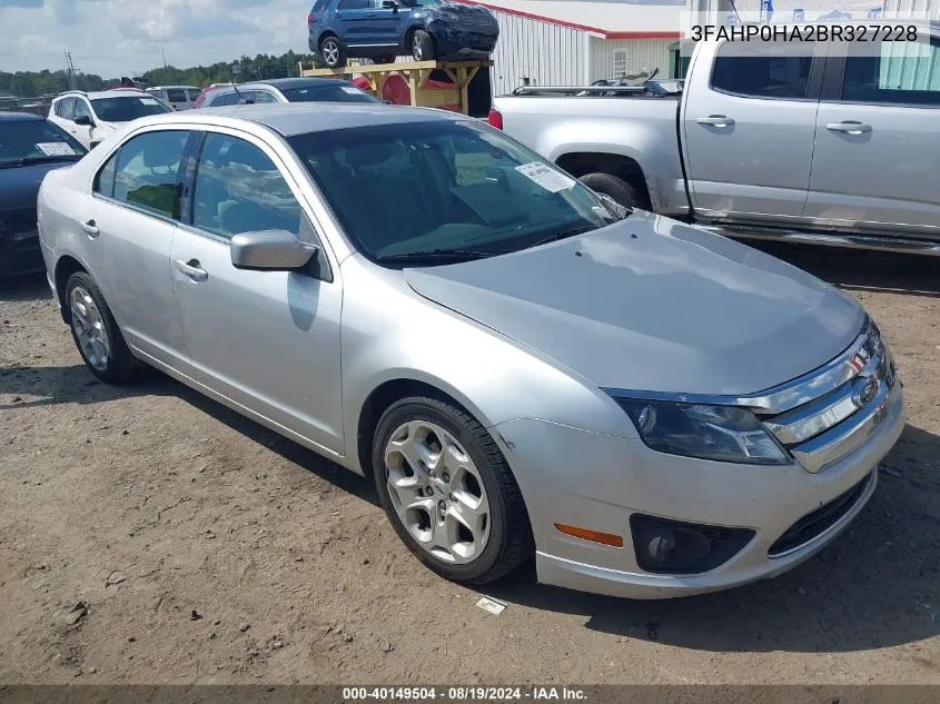 2011 Ford Fusion Se VIN: 3FAHP0HA2BR327228 Lot: 40149504