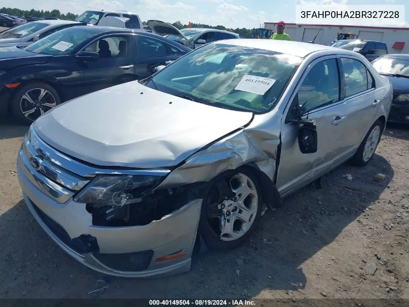 2011 Ford Fusion Se VIN: 3FAHP0HA2BR327228 Lot: 40149504