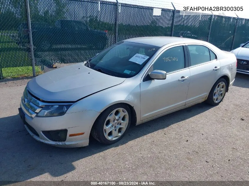 2011 Ford Fusion Se VIN: 3FAHP0HA2BR300305 Lot: 40167100