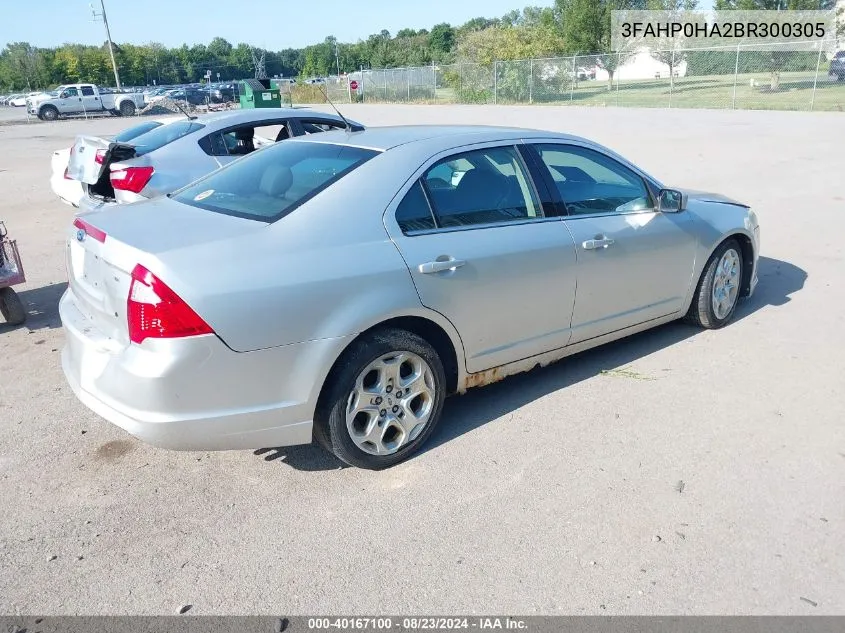 2011 Ford Fusion Se VIN: 3FAHP0HA2BR300305 Lot: 40167100