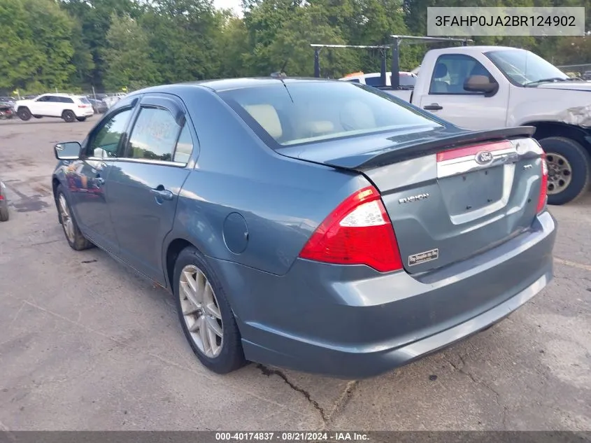 2011 Ford Fusion Sel VIN: 3FAHP0JA2BR124902 Lot: 40174837