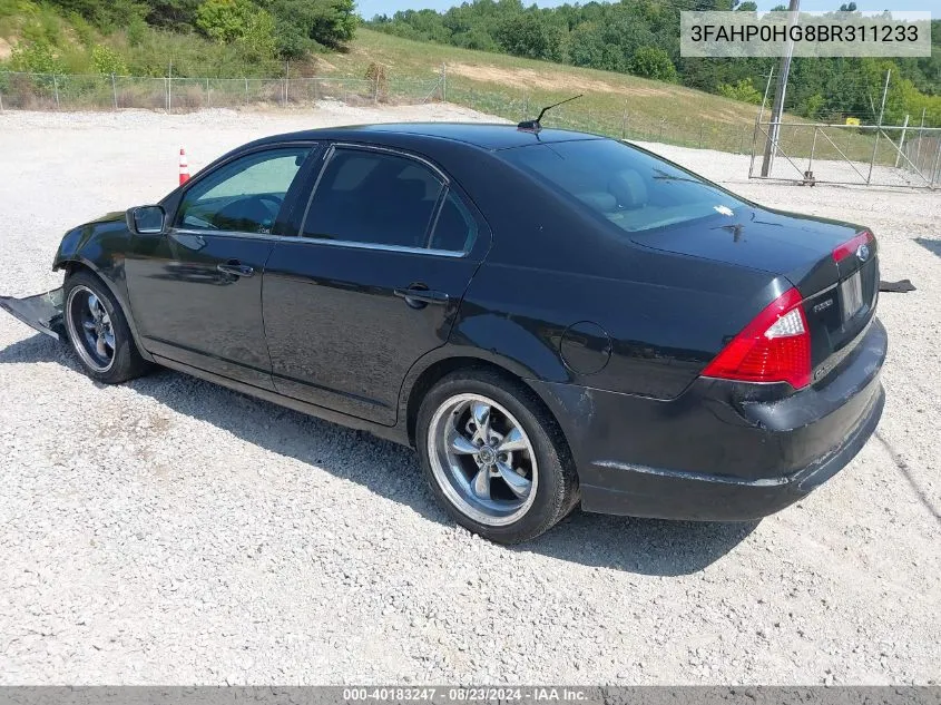 2011 Ford Fusion Se VIN: 3FAHP0HG8BR311233 Lot: 40183247