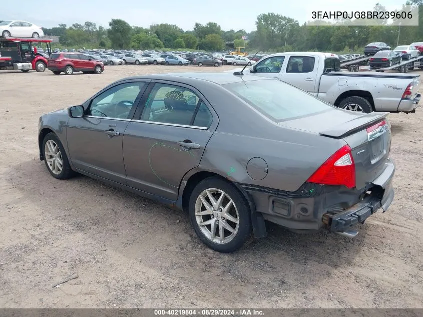 2011 Ford Fusion Sel VIN: 3FAHP0JG8BR239606 Lot: 40219804