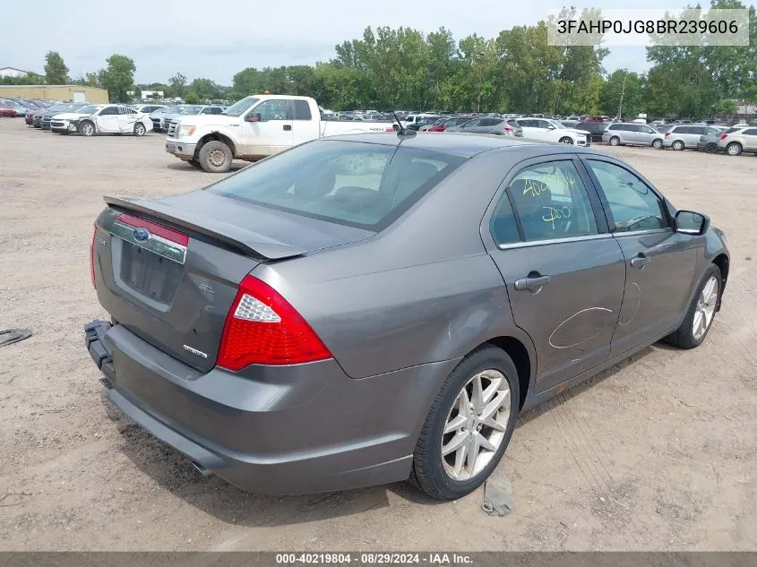 2011 Ford Fusion Sel VIN: 3FAHP0JG8BR239606 Lot: 40219804