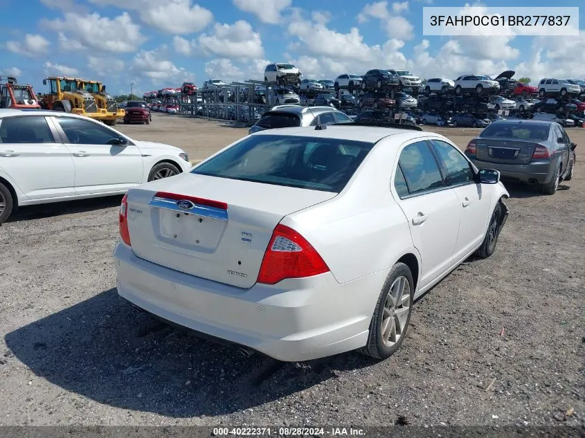 2011 Ford Fusion Sel VIN: 3FAHP0CG1BR277837 Lot: 40222371