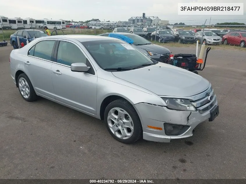 2011 Ford Fusion Se VIN: 3FAHP0HG9BR218477 Lot: 40234792