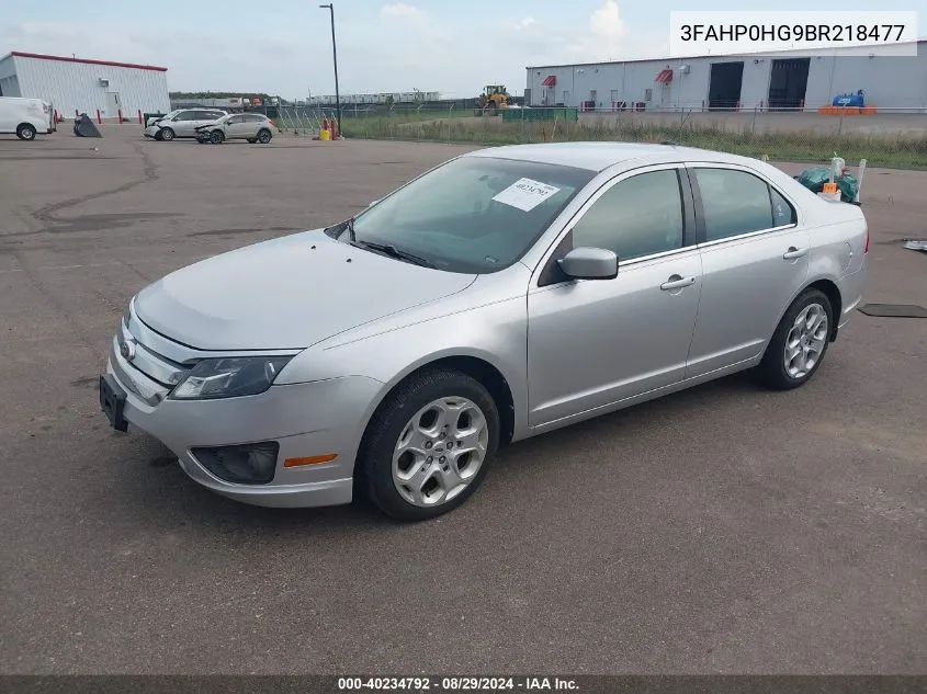 2011 Ford Fusion Se VIN: 3FAHP0HG9BR218477 Lot: 40234792