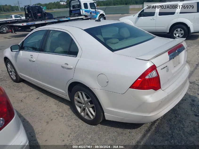 2011 Ford Fusion Sel VIN: 3FAHP0JA0BR176979 Lot: 40237951