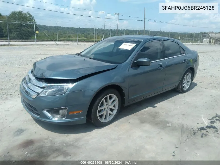 2011 Ford Fusion Sel VIN: 3FAHP0JG6BR245128 Lot: 40238408