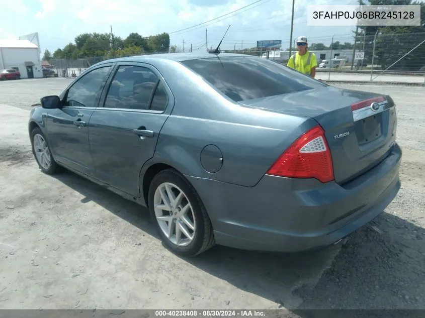 2011 Ford Fusion Sel VIN: 3FAHP0JG6BR245128 Lot: 40238408