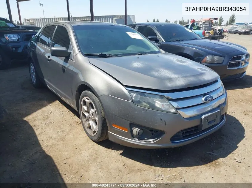 2011 Ford Fusion Se VIN: 3FAHP0HA9BR343054 Lot: 40243771