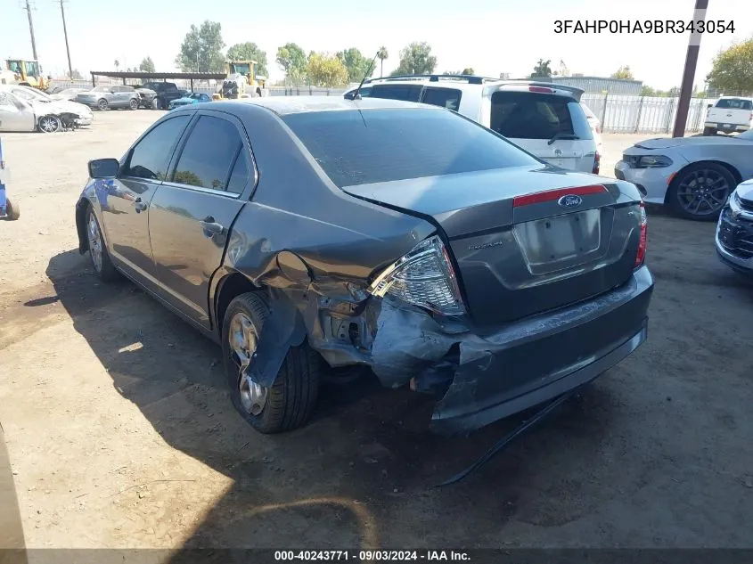 2011 Ford Fusion Se VIN: 3FAHP0HA9BR343054 Lot: 40243771