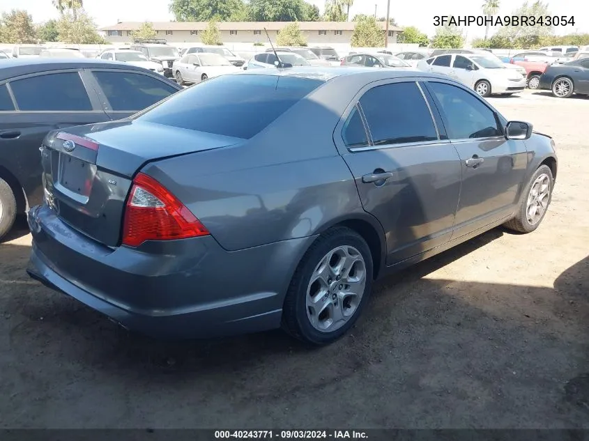 2011 Ford Fusion Se VIN: 3FAHP0HA9BR343054 Lot: 40243771