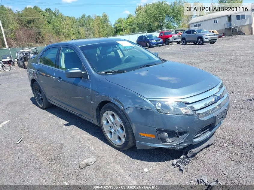 3FAHP0HA8BR201116 2011 Ford Fusion Se