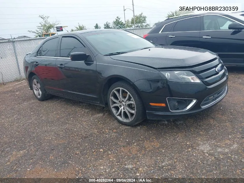 2011 Ford Fusion Se VIN: 3FAHP0HG8BR230359 Lot: 40252364