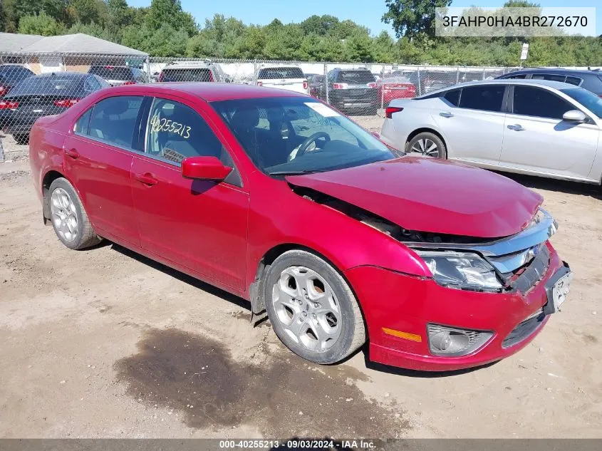 3FAHP0HA4BR272670 2011 Ford Fusion Se