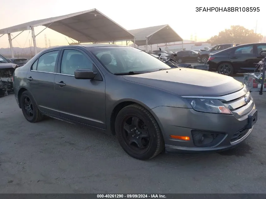 2011 Ford Fusion Se VIN: 3FAHP0HA8BR108595 Lot: 40261290