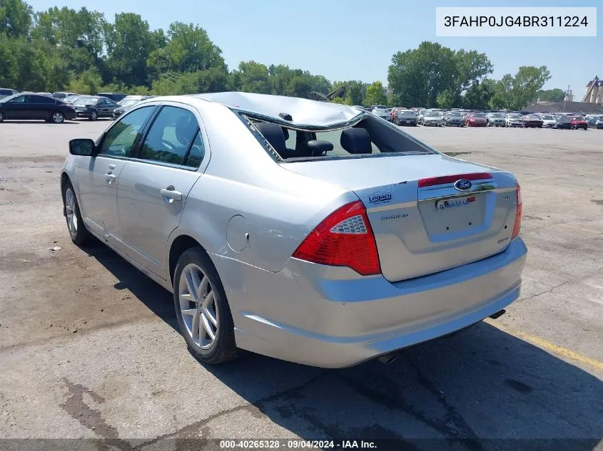 2011 Ford Fusion Sel VIN: 3FAHP0JG4BR311224 Lot: 40265328