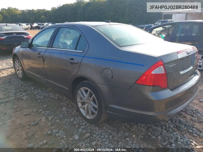 2011 Ford Fusion Sel VIN: 3FAHP0JG2BR280488 Lot: 40272029