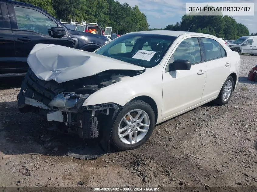 2011 Ford Fusion S VIN: 3FAHP0GA8BR337487 Lot: 40289402