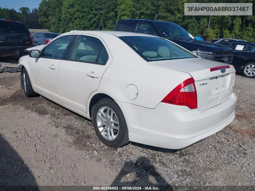 3FAHP0GA8BR337487 2011 Ford Fusion S