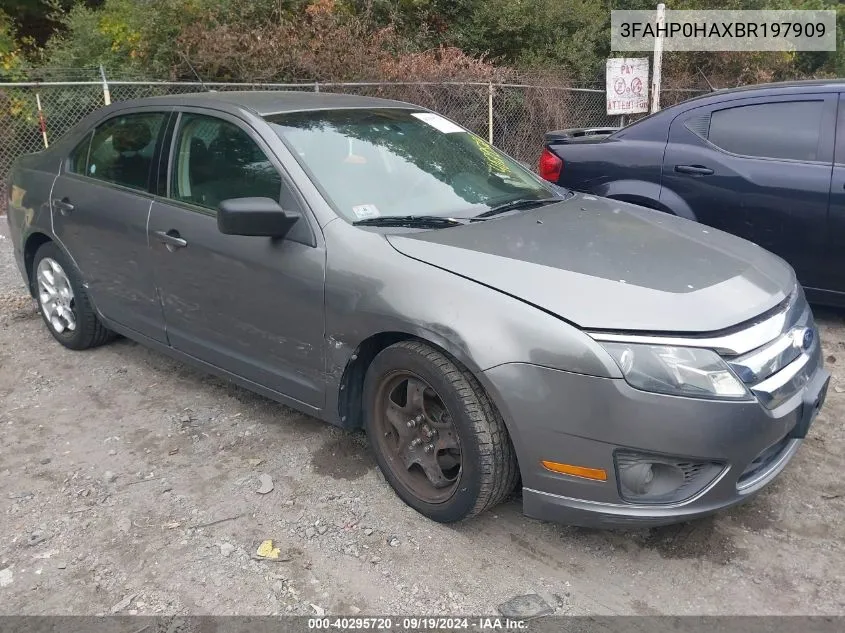 2011 Ford Fusion Se VIN: 3FAHP0HAXBR197909 Lot: 40295720