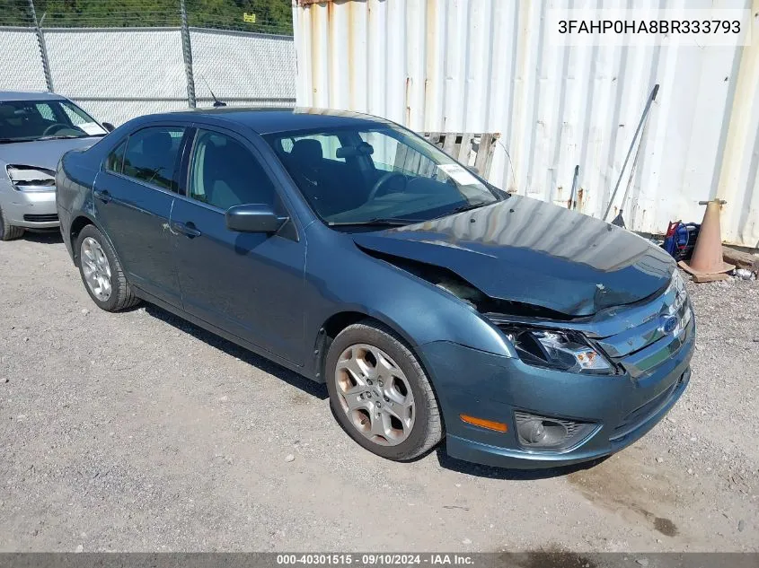 2011 Ford Fusion Se VIN: 3FAHP0HA8BR333793 Lot: 40301515